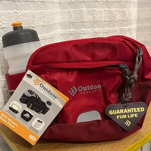 NWT-Outdoor Products Fanny pack- pinkish/red- with one water bottle